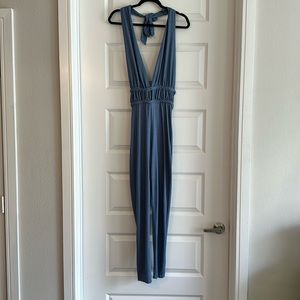 Blue jumpsuit (form fitting)
